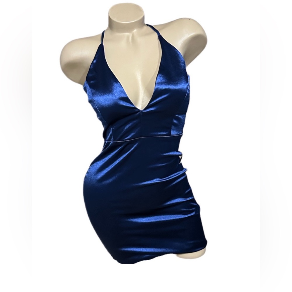 Jump Royal Blue Stretch Satin Mini Short Dress Sz 3/4 NWT NEW - Picture 1 of 3